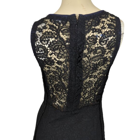 Sonia Rykiel Sleeveless lace black navy blue cocktail Sheath dress sz 38 sz 8 - Picture 9 of 16